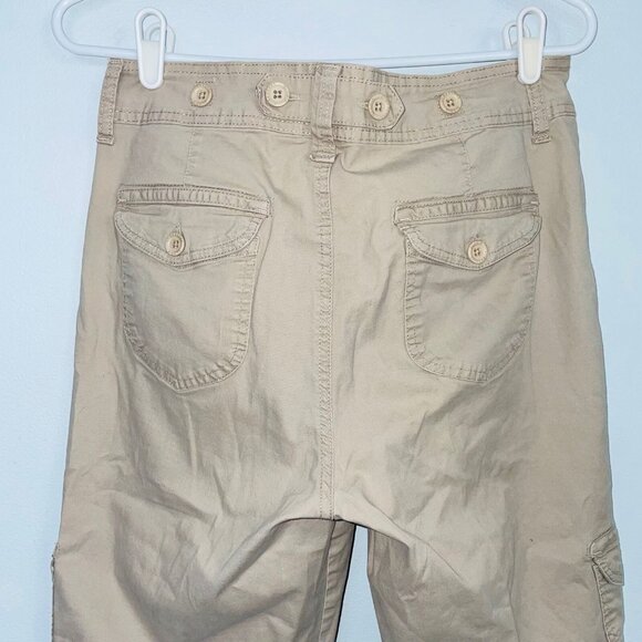 Vintage Y2K Womens 12 Capri Cargo Pants Beige Khaki Straight Leg - Picture 11 of 11